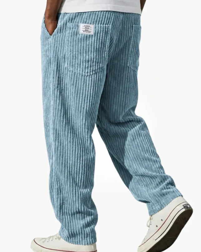 Men's Relaxed Fit Corduroy Trousers – Wide Wale Casual Style