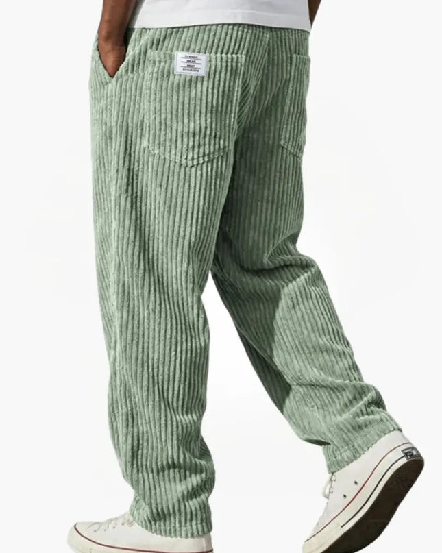 Men's Relaxed Fit Corduroy Trousers – Wide Wale Casual Style