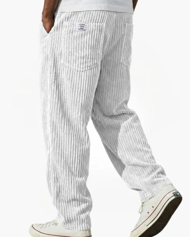 Men's Relaxed Fit Corduroy Trousers – Wide Wale Casual Style