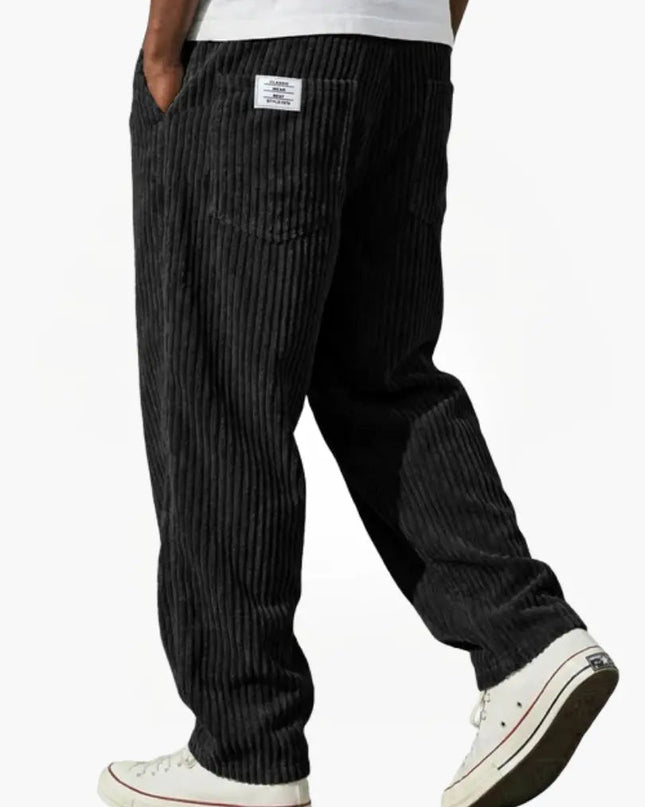 Men's Relaxed Fit Corduroy Trousers – Wide Wale Casual Style