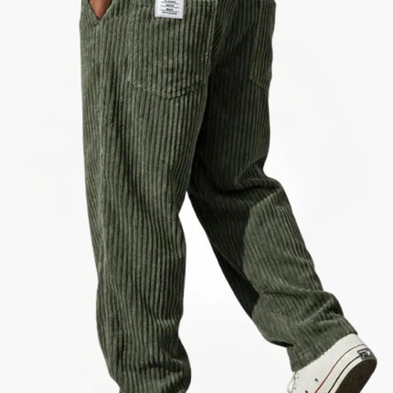 Men's Relaxed Fit Corduroy Trousers – Wide Wale Casual Style