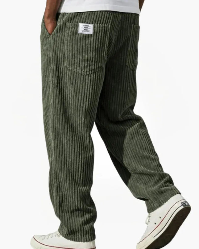 Men's Relaxed Fit Corduroy Trousers – Wide Wale Casual Style