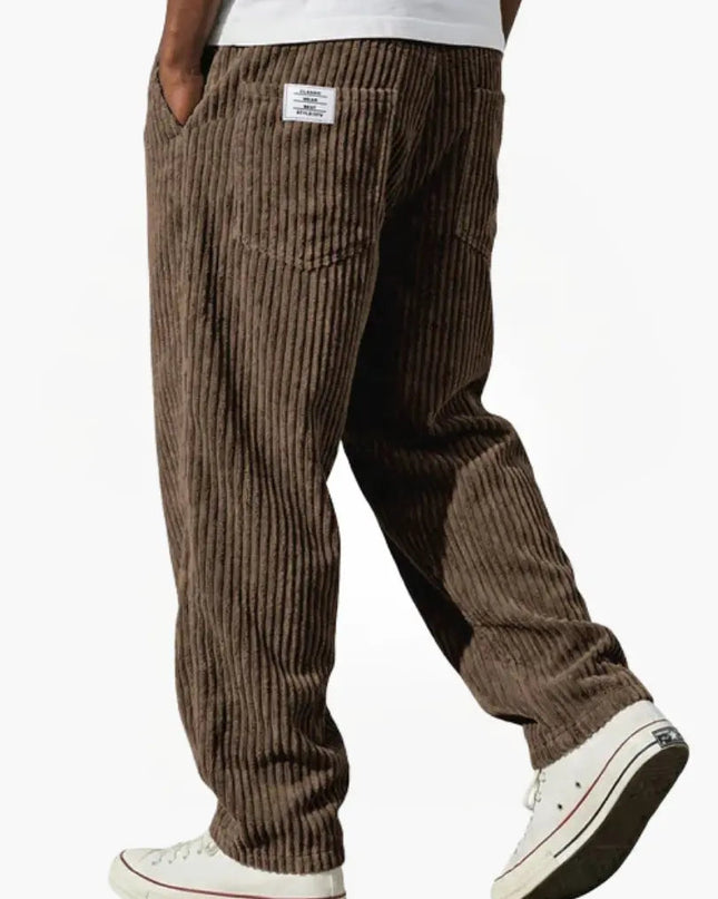Men's Relaxed Fit Corduroy Trousers – Wide Wale Casual Style