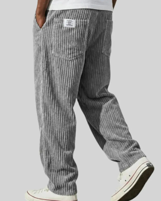 Men's Relaxed Fit Corduroy Trousers – Wide Wale Casual Style