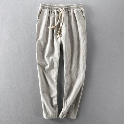 Men's Relaxed Fit Trousers – Easy Drawstring Summer Cut