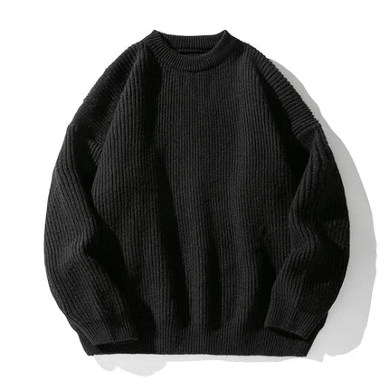 Men's Rib Knit Jumper – Relaxed Fit Crew Neck Style