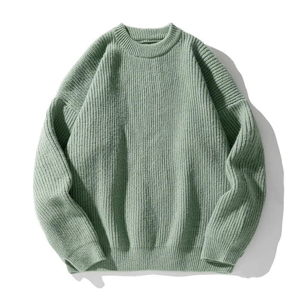 Men's Rib Knit Jumper – Relaxed Fit Crew Neck Style