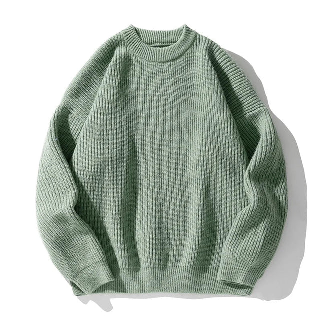 Men's Rib Knit Jumper – Relaxed Fit Crew Neck Style