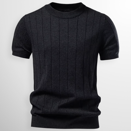 Men's Ribbed T-Shirt in Regular Cut – Refined Knit Texture