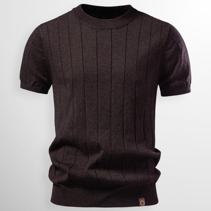 Men's Ribbed T-Shirt in Regular Cut – Refined Knit Texture