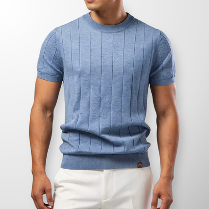 Men's Ribbed T-Shirt in Regular Cut – Refined Knit Texture