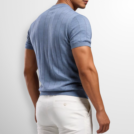 Men's Ribbed T-Shirt in Regular Cut – Refined Knit Texture