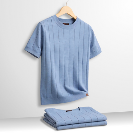 Men's Ribbed T-Shirt in Regular Cut – Refined Knit Texture