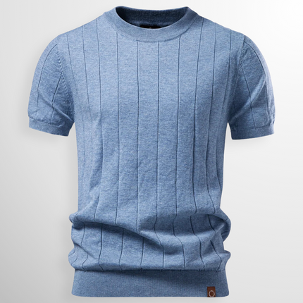 Men's Ribbed T-Shirt in Regular Cut – Refined Knit Texture
