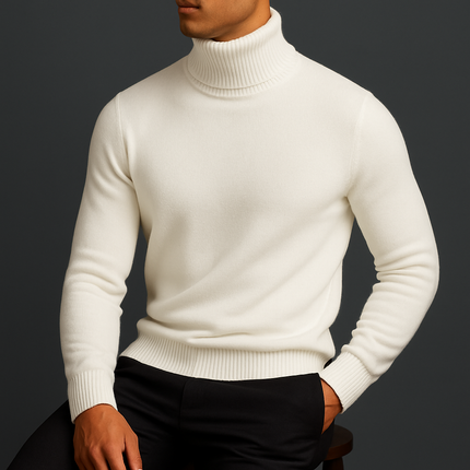 Men's Roll Neck Jumper – Fine Knit Classic Winter Layer