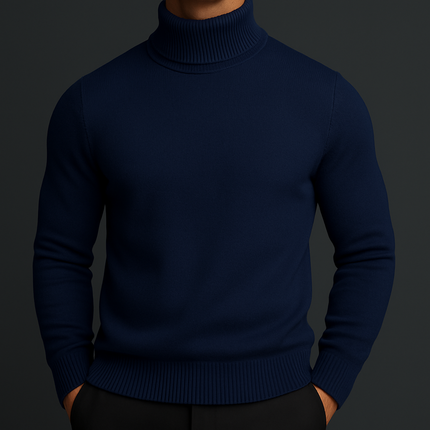 Men's Roll Neck Jumper – Fine Knit Classic Winter Layer