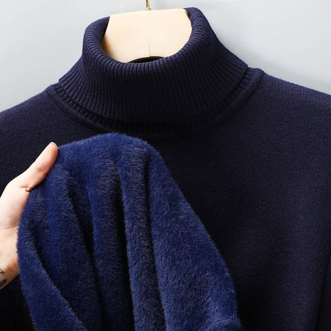 Men's Roll Neck Jumper – Fine Knit Classic Winter Layer