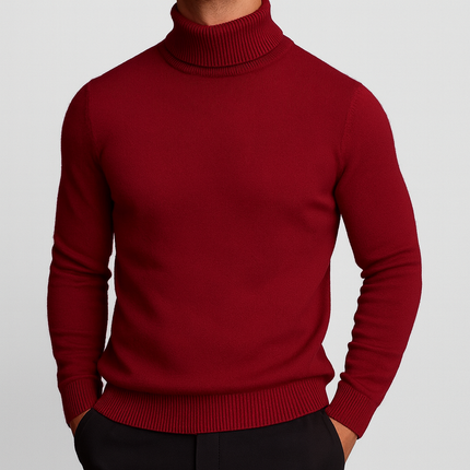 Men's Roll Neck Jumper – Fine Knit Classic Winter Layer
