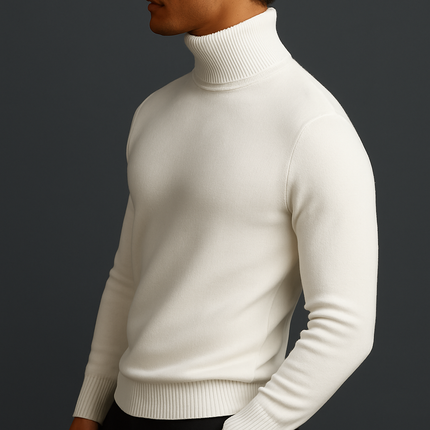 Men's Roll Neck Jumper – Fine Knit Classic Winter Layer