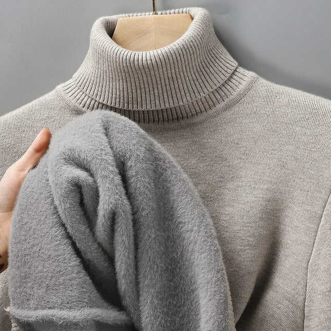 Men's Roll Neck Jumper – Fine Knit Classic Winter Layer