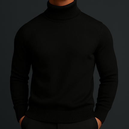 Men's Roll Neck Jumper – Fine Knit Classic Winter Layer