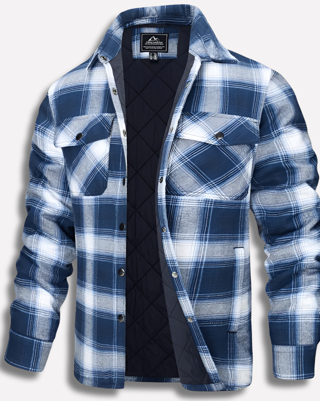 Men's Shacket in Regular Fit – Checked Button Through