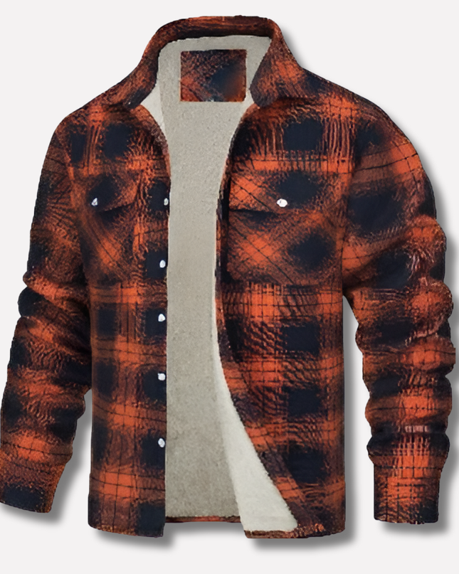 Men's Shacket in Regular Fit – Checked Button Through