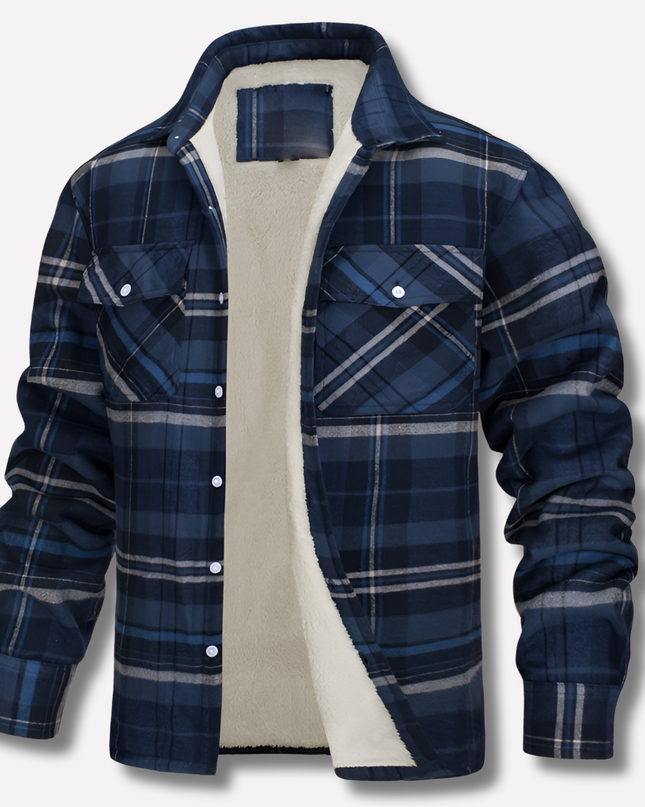 Men's Shacket in Regular Fit – Checked Button Through