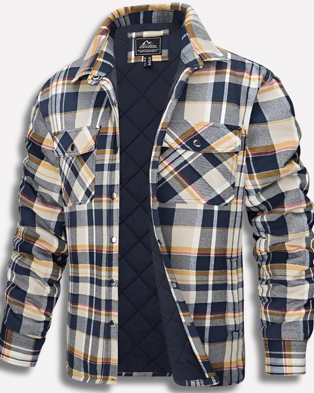 Men's Shacket in Regular Fit – Checked Button Through
