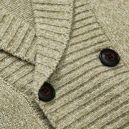 Men's Shawl Collar Cardigan – Double-Breasted Heritage Knit