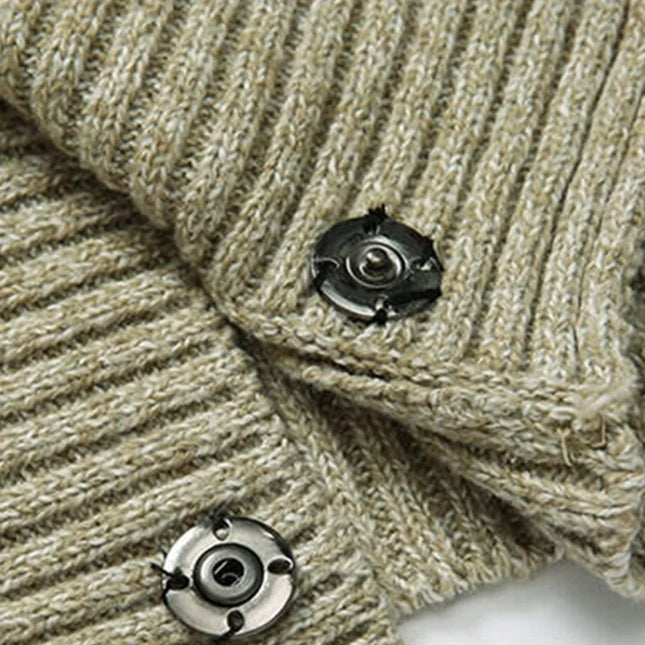 Men's Shawl Collar Cardigan – Double-Breasted Heritage Knit
