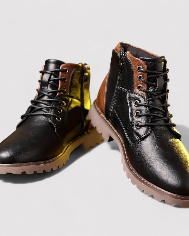 Men's Side Zip Ankle Boots – Rugged Lace-Up Heritage Style