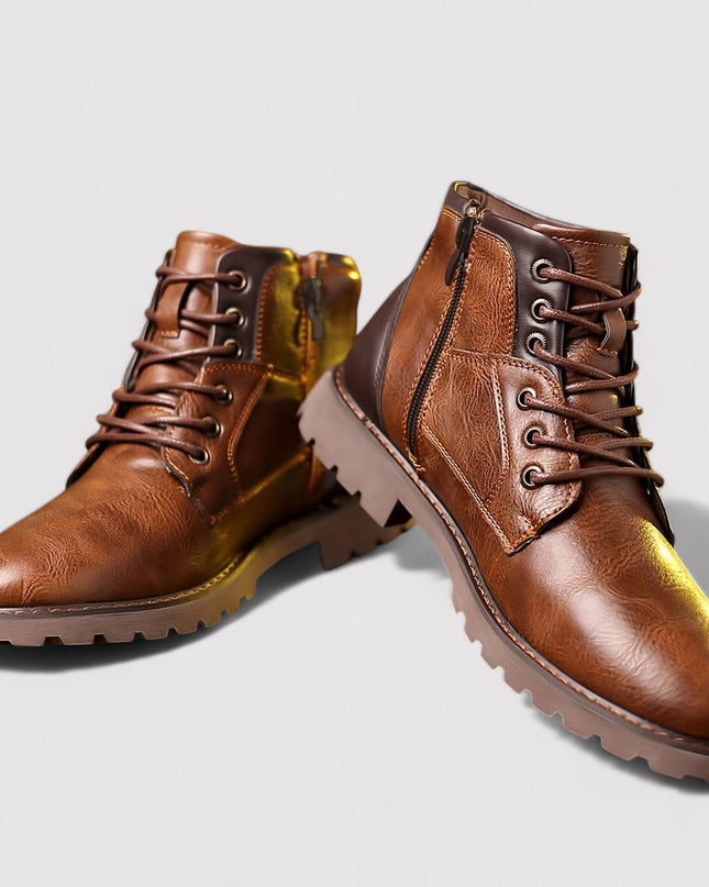 Men's Side Zip Ankle Boots – Rugged Lace-Up Heritage Style