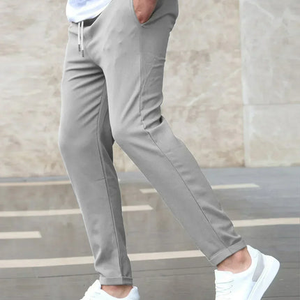 Men's Slim Drawstring Trousers for Smart Casual Comfort