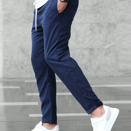 Men's Slim Drawstring Trousers for Smart Casual Comfort