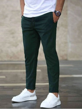 Men's Slim Drawstring Trousers for Smart Casual Comfort