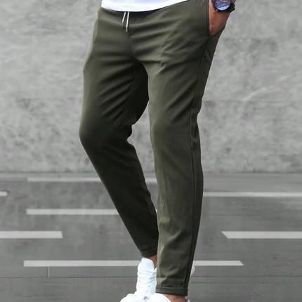 Men's Slim Drawstring Trousers for Smart Casual Comfort