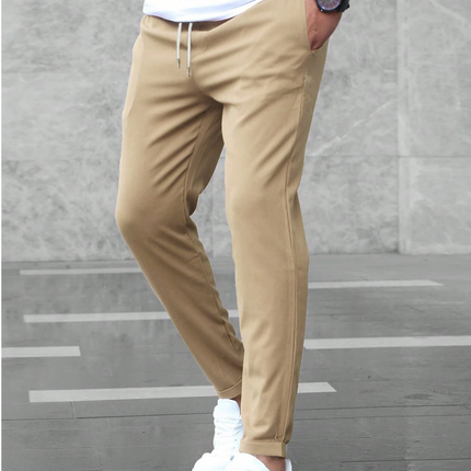 Men's Slim Drawstring Trousers for Smart Casual Comfort