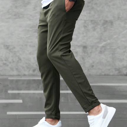 Men's Slim Drawstring Trousers for Smart Casual Comfort