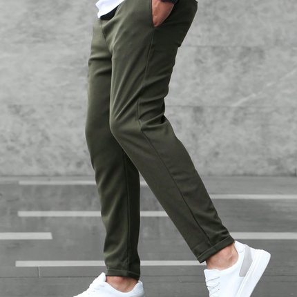 Men's Slim Drawstring Trousers for Smart Casual Comfort