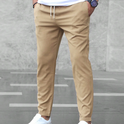Men's Slim Drawstring Trousers for Smart Casual Comfort