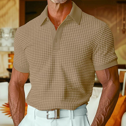 Men's Slim Fit Polo Shirt – Textured Knit Smart Casual Style