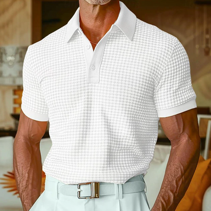 Men's Slim Fit Polo Shirt – Textured Knit Smart Casual Style