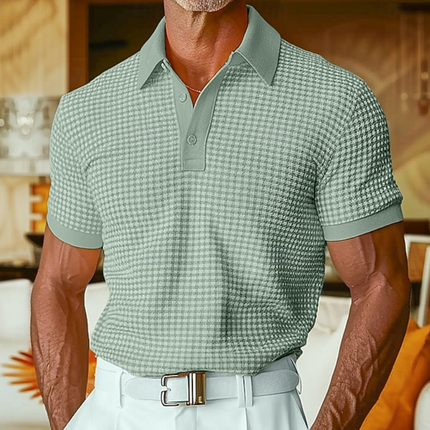 Men's Slim Fit Polo Shirt – Textured Knit Smart Casual Style