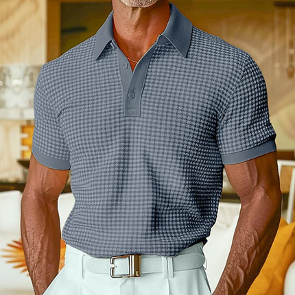 Men's Slim Fit Polo Shirt – Textured Knit Smart Casual Style
