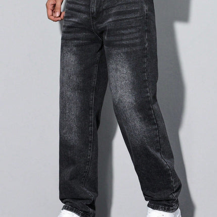 Men's Straight Leg Jeans – Relaxed Washed Everyday Denim