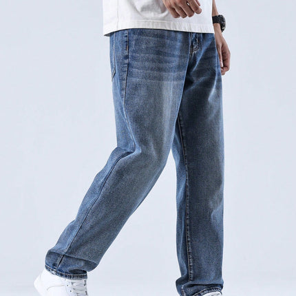 Men's Straight Leg Jeans – Relaxed Washed Everyday Denim