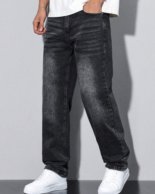Men's Straight Leg Jeans – Relaxed Washed Everyday Denim