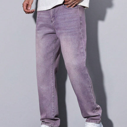 Men's Straight Leg Jeans – Relaxed Washed Everyday Denim