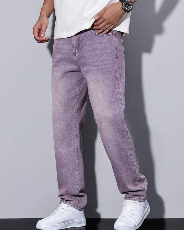 Men's Straight Leg Jeans – Relaxed Washed Everyday Denim